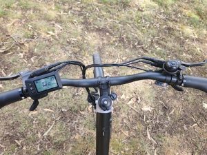 Cockpit view of Onyx e-bike